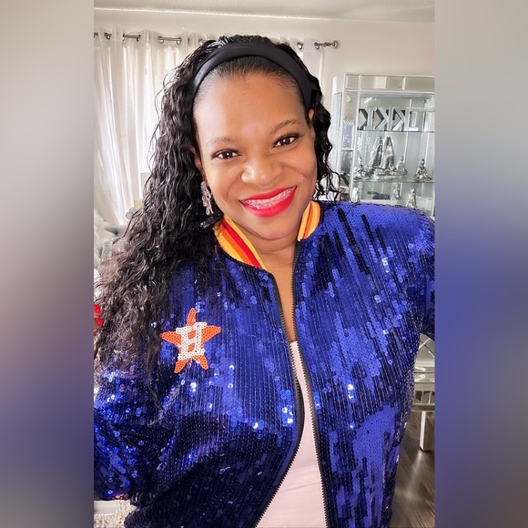 Sale‼️Houston Astro Sequin Jacket. No Discount ‼️ - Picture 2 of 13